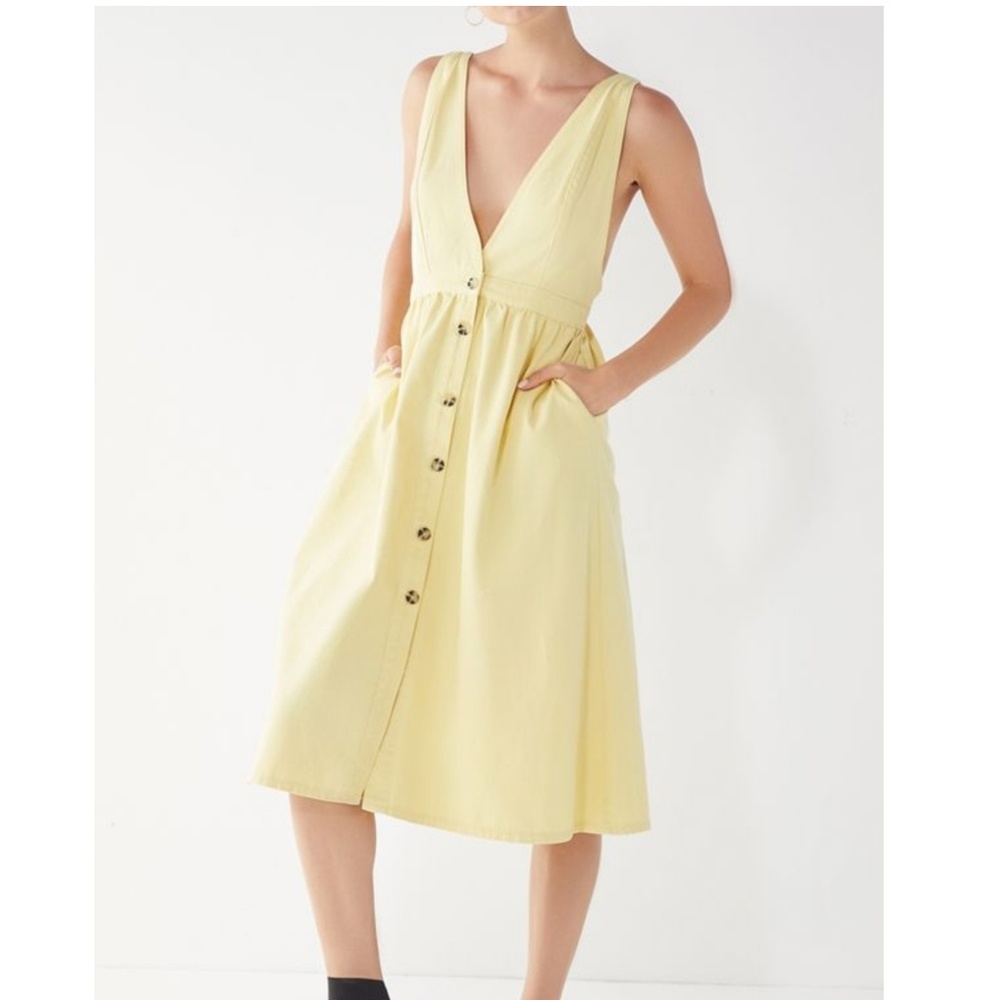 Button-Down Denim Midi Dress
